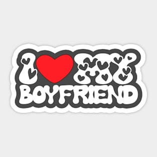 I Love My boyfriend groovy Sticker